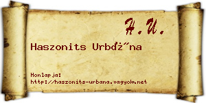 Haszonits Urbána névjegykártya